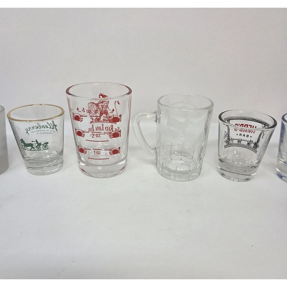 Vintage Souvenir Shot Glass & Mug Lot of 8 PA Bars Attractions Barware